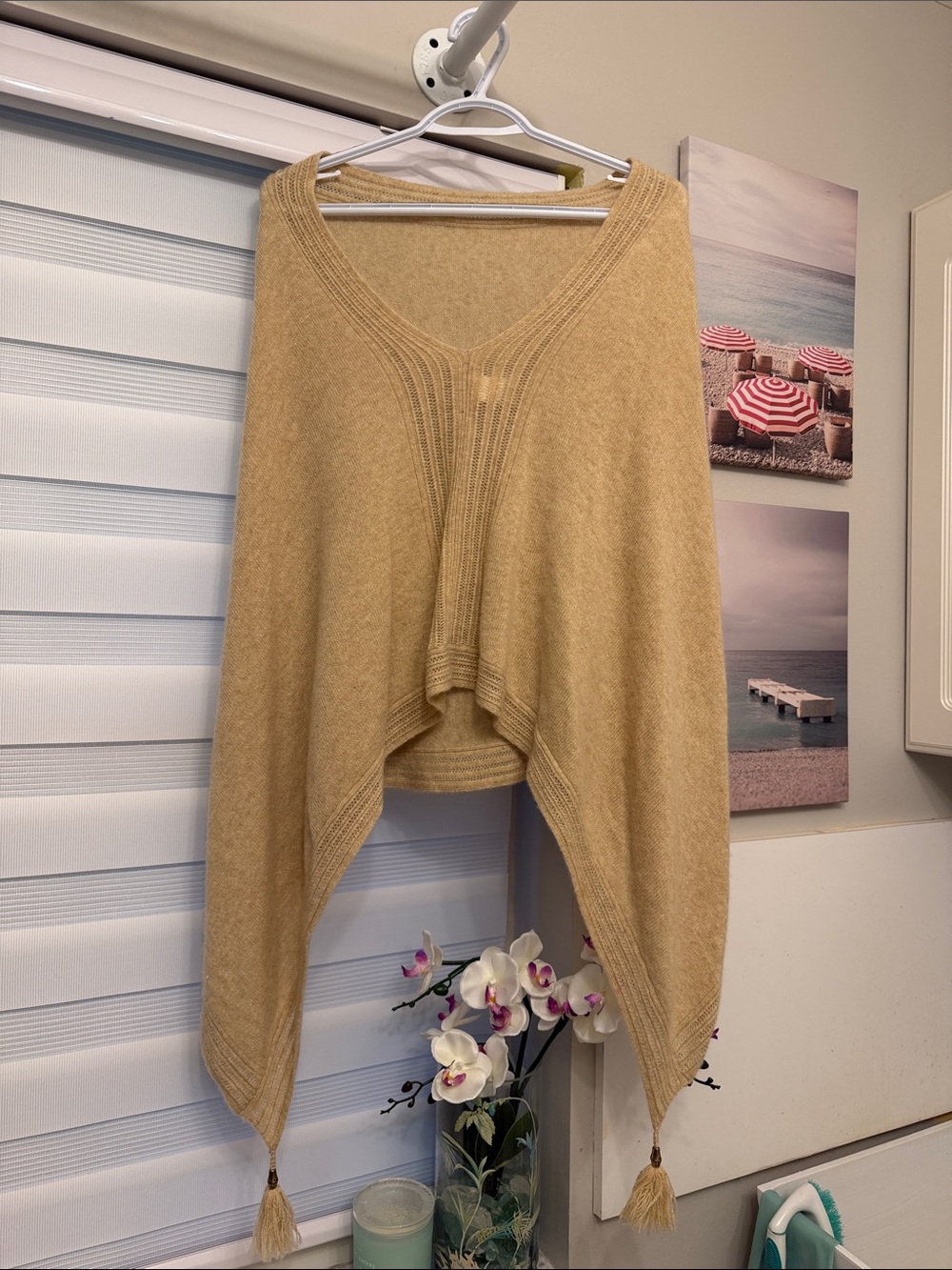 Lilly Pulitzer 100% cashmere Tassel Poncho Sweater